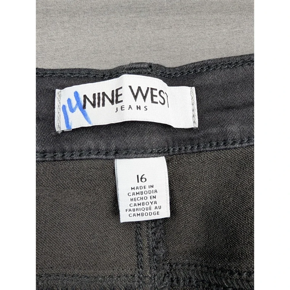 Nine West Jeans Gramercy Mini Boot Black Denim Pants‎ Womens Size 16